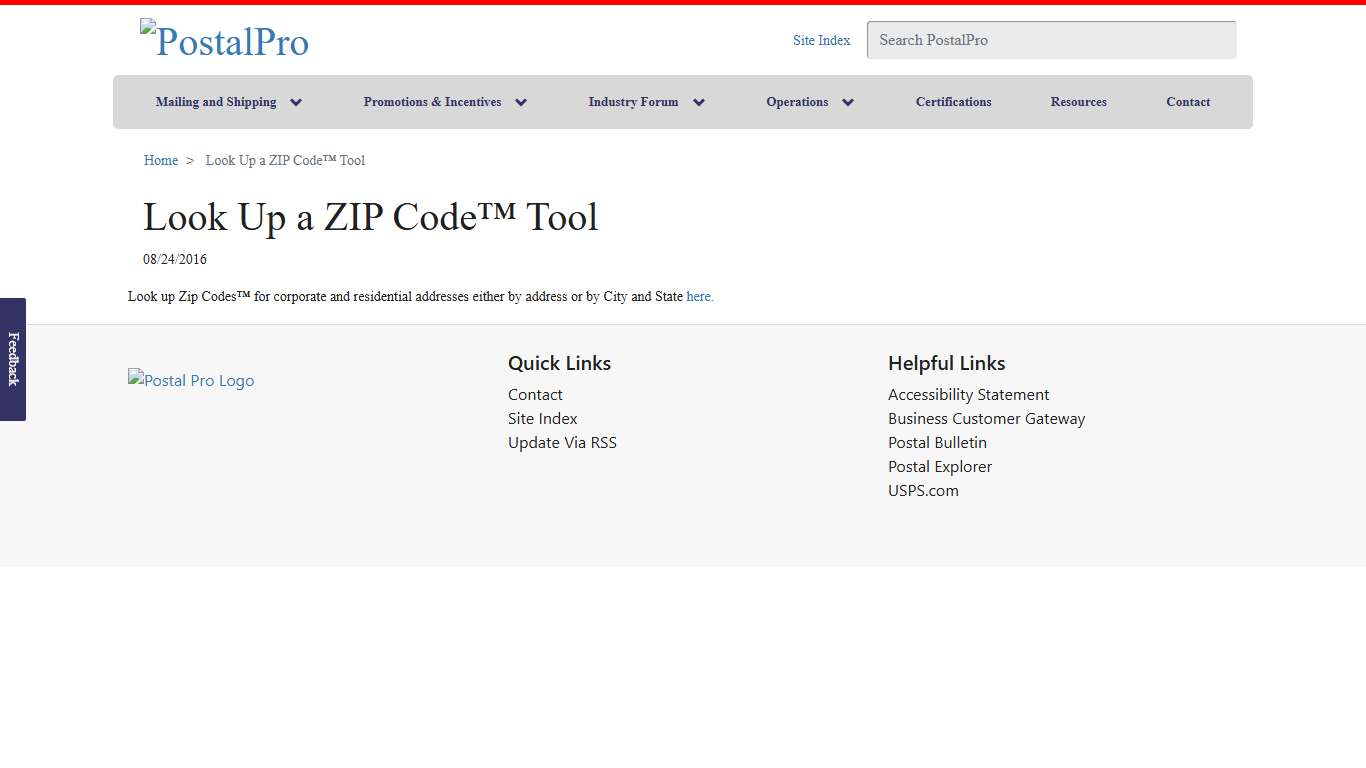 Look Up a ZIP Code™ Tool PostalPro